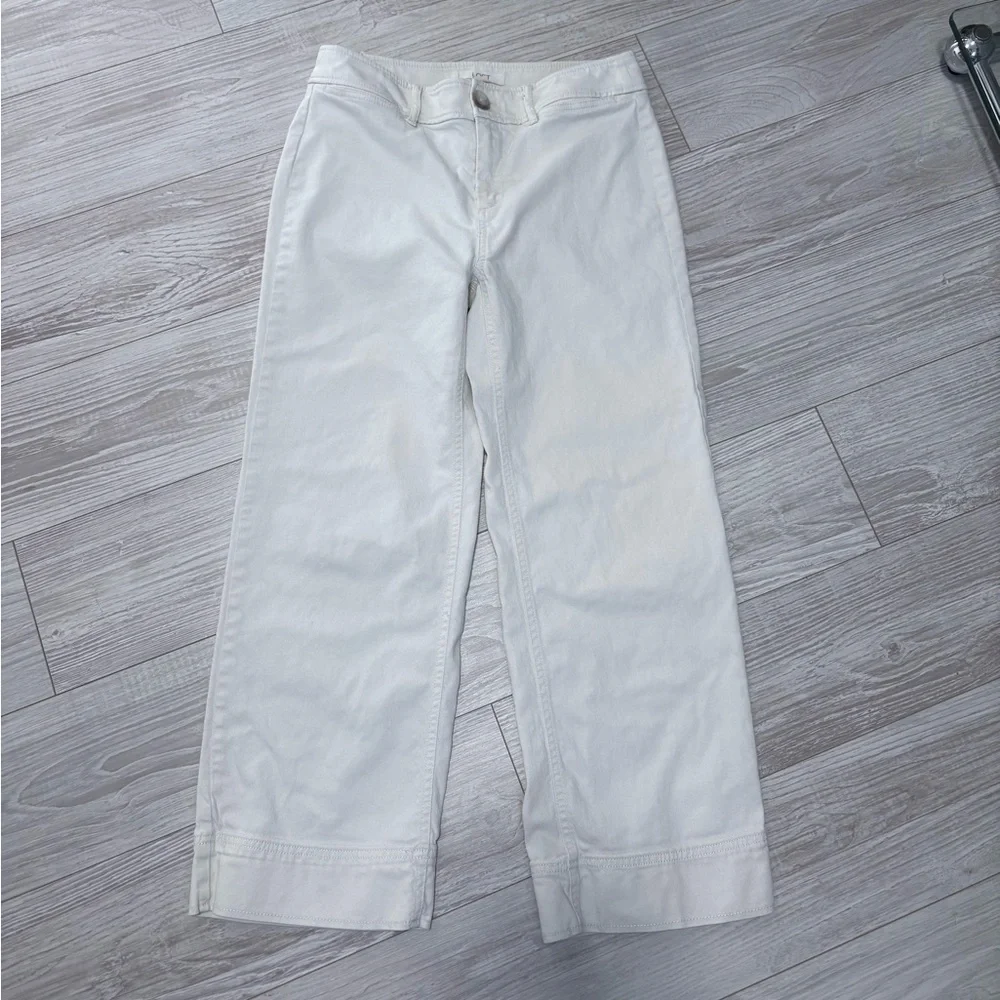LOFT White Wide Leg Jeans - Picture 2 of 3